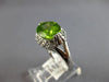 LARGE 2.85CT DIAMOND & AAA PERIDOT 14KT WHITE GOLD OVAL & ROUND FRIENDSHIP RING