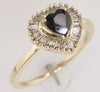 .88CT DIAMOND & AAA SAPPHIRE 14K YELLOW GOLD 3D HEART SHAPE & BAGUETTE LOVE RING