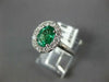 1.22CT DIAMOND & AAA EMERALD 18K WHITE GOLD 3D OVAL & ROUND HALO ENGAGEMENT RING