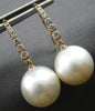 ESTATE .30CT DIAMOND & AAA SOUTH SEA PEARL 14KT ROSE GOLD FUN LEVERBACK EARRINGS