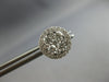 ESTATE 1.13CT DIAMOND 14K WHITE GOLD 3D CLASSIC ROUND CLUSTER HALO STUD EARRINGS