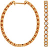 1.0CT DIAMOND 14KT ROSE GOLD ROUND BEZEL CLASSIC FILIGREE HOOP HANGING EARRINGS