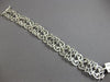 ESTATE WIDE 1.23CT DIAMOND 14KT WHITE GOLD MULTI HEART FILIGREE TENNIS BRACELET