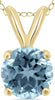 ESTATE .25CT AAA AQUAMARINE 14KT YELLOW GOLD 3D ROUND SOLITAIRE FLOATING PENDANT