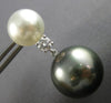 LARGE .45CT DIAMOND & AAA SOUTH SEA & TAHITIAN PEARL 18KT WHITE GOLD 3D EARRINGS