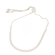 .78CT DIAMOND 18KT WHITE GOLD 3D ROUND DOUBLE BAR ADJUSTABLE TENNIS BRACELET