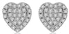 ESTATE .17CT DIAMOND 14KT WHITE GOLD CLASSIC PAVE HEART SHAPE LOVE STUD EARRINGS