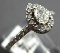 .51CT DIAMOND 14KT WHITE GOLD 3D PEAR SHAPE & ROUND CLASSIC HALO ENGAGEMENT RING