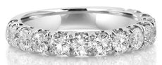WIDE 1.79CT DIAMOND 18KT WHITE GOLD ROUND SEMI ETERNITY WEDDING ANNIVERSARY RING