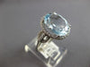 LARGE 4.6CT DIAMOND & AAA AQUAMARINE 14K WHITE GOLD OVAL & ROUND ENGAGEMENT RING