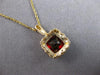 2.09CT DIAMOND & AAA GARNET 14KT YELLOW GOLD 3D FILIGREE FLORAL FLOATING PENDANT