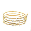 LARGE .81CT DIAMOND 18KT 2 TONE GOLD MULTI ROW CRISS CROSS CUFF BANGLE BRACELET
