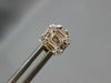 ESTATE .50CT DIAMOND 18KT YELLOW GOLD ROUND & BAGUETTE CLUSTER SQUARE EARRINGS