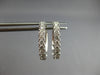 ESTATE .84CT DIAMOND 14KT WHITE GOLD CLASSIC ROUND OVAL HUGGIE HANGING EARRINGS