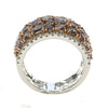 LARGE 3.80CT WHITE & PINK DIAMOND 18K WHITE & ROSE GOLD CLUSTER ANNIVERSARY RING