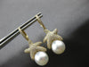 LARGE 1.14CT DIAMOND & AAA SOUTH SEA PEARL 14K YELLOW GOLD STARFISH FUN EARRINGS