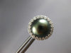 .54CT DIAMOND & AAA TAHITIAN PEARL 14KT WHITE GOLD 3D HALO FLOWER STUD EARRINGS