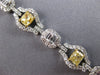 LARGE 9.06CT WHITE & FANCY YELLOW DIAMOND 18KT 2 TONE GOLD LOVE TENNIS BRACELET