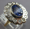 LARGE 3.65CT DIAMOND & AAA TANZANITE 14K 2 TONE GOLD OVAL & ROUND BEZEL FUN RING