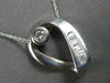 ESTATE .45CT DIAMOND 14KT WHITE GOLD ROUND & BAGUETTE TEAR DROP FLOATING PENDANT