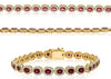 8.25CT DIAMOND & AAA RUBY 14KT YELLOW GOLD 3D OVAL & ROUND MULTI FLORAL BRACELET