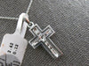 ESTATE .12CT DIAMOND 14KT WHITE GOLD 3D CLASSIC ROUND CROSS FLOATING PENDANT