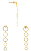 .31CT DIAMOND 14KT YELLOW GOLD 3D ROUND MULTI CIRCULAR GRADUATING FUN EARRINGS