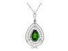 .54CT DIAMOND & AAA RUSSALITE 14KT WHITE GOLD PEAR SHAPE ROUND TEAR DROP PENDANT