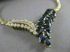 ANTIQUE 3.30CTW DIAMOND SAPPHIRE 14KT YELLOW GOLD V SHAPE NECKLACE 19.50" #6083
