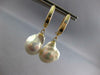 LARGE AAA SOUTH SEA PEARL 14KT YELLOW GOLD 3D CLASSIC LEVERBACK HANGING EARRINGS