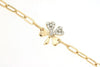 ESTATE .10CT DIAMOND 14K YELLOW GOLD 3D CLASSIC MULTI HEART FLOWER LOVE BRACELET