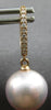 ESTATE .11CT DIAMOND & AAA PINK SOUTH SEA PEARL 14KT ROSE GOLD HANGING EARRINGS