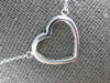 ESTATE .30CT AAA SAPPHIRE 14KT WHITE GOLD 3D OPEN HEART CLASSIC LOVE NECKLACE