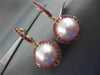 LARGE 1.60CT AAA AMETHYST & PINK SOUTH SEA PEARL 18KT ROSE GOLD HANGING EARRINGS
