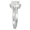 ESTATE 1.0CT DIAMOND 14KT WHITE GOLD ROUND CLASSIC HALO FLORAL ENGAGEMENT RING