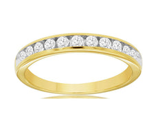 .33CT DIAMOND 14KT YELLOW GOLD 3D CHANNEL SEMI ETERNITY WEDDING ANNIVERSARY RING
