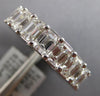 LARGE 6.07CT DIAMOND 18KT WHITE GOLD EMERALD CUT SHARED PRONG ANNIVERSARY RING