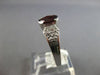1.90CT DIAMOND & AAA GARNET 14KT WHITE GOLD 3D OVAL & ROUND SEMI BEZEL LOVE RING