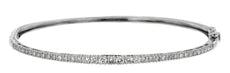 1CT DIAMOND 14KT WHITE GOLD 3D CLASSIC ROUND SEMI ETERNITY CUFF BANGLE BRACELET