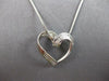 ESTATE .45CT DIAMOND PLATINUM CLASSIC BAGUETTE OPEN HEART LOVE FLOATING PENDANT