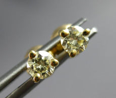 .50CT DIAMOND 14KT YELLOW GOLD SOLITAIRE 3 PRONG SCREWBACK STUD EARRINGS #27603