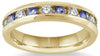 1.18CT DIAMOND & AAA TANZANITE 14K YELLOW GOLD 3D ROUND CHANNEL ANNIVERSARY RING