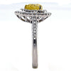 ESTATE LARGE 1.52CT WHITE & FANCY YELLOW DIAMOND 18K 2 TONE GOLD ENGAGEMENT RING