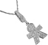 ESTATE .24CT DIAMOND 14KT WHITE GOLD PAVE CLASSIC BABY BOY FUN FLOATING PENDANT