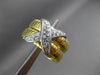 ESTATE LARGE .72CT DIAMOND 18KT TWO TONE GOLD 3D FLOWER " X " LOVE EARRINGS 1872