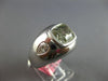 LARGE GIA 3.76CT WHITE & GREEN DIAMOND 18KT WHITE GOLD 3D ETOILE MENS GYPSY RING