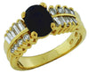 Estate 2.05Ct Diamond & AAA Sapphire 14Kt Yellow Gold Round & Baguette Engagement Ring