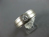 ESTATE WIDE .44CT DIAMOND 14KT WHITE GOLD 3D SOLITAIRE MATTE & SHINY MENS RING