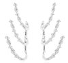 ESTATE .21CT DIAMOND 14KT WHITE GOLD MULTI LEAF FUN EAR CLIMBER HANGING EARRINGS