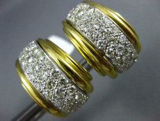 ESTATE LARGE 2.70CT DIAMOND 14K WHITE & YELLOW GOLD CLIP ON EARRINGS E VVS #635